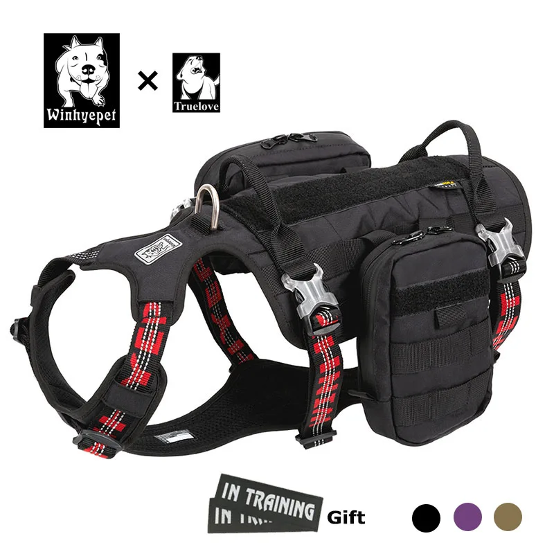 Truelove собачий рюкзак с ремнем, сумка для седла, Военная Тактическая Водонепроницаемая шлейка для домашней собаки, Рюкзак-переноска для путешествий и тренировок