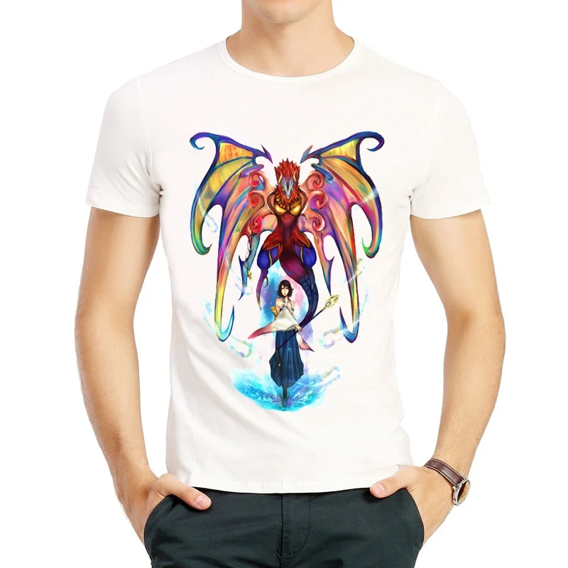 Футболка финальная Фэнтези х Мужская футболка белого цвета с коротким рукавом и