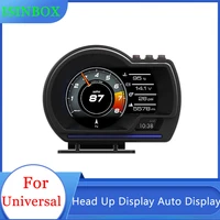 isinox newest head up display auto display obd2gps smart car hud gauge digital odometer security alarm water oil temp rpm