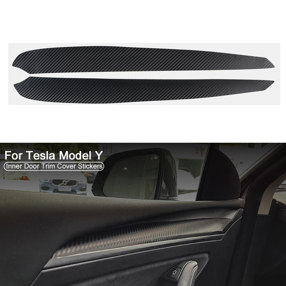 

Для Tesla модели Y углеродного волокна двери автомобиля отделкой Стикеры Авто Защитная пленка 2 шт. Угловые кромки гвардии Анти-столкновения с ...