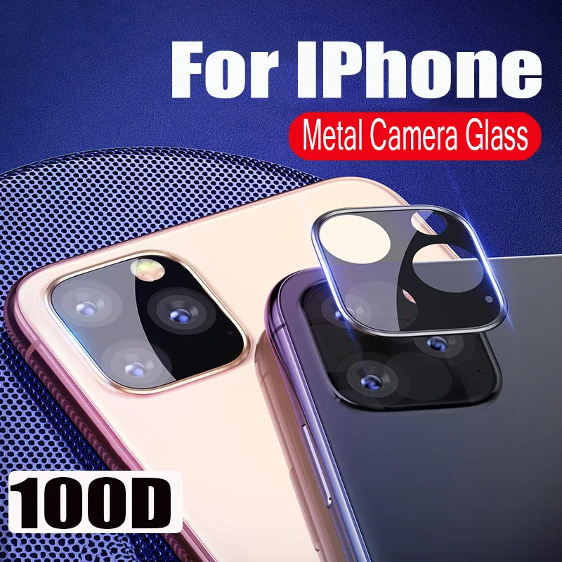 100D защитное металлическое стекло для камеры IPhone 11 Pro X XR XS Max полное покрытие