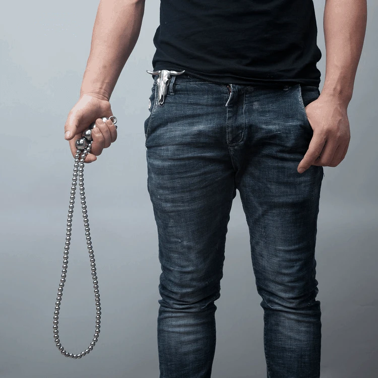 113 см большой стальной шар самозащиты браслет ожерелье из нержавеющей стали кнут титановая сталь персональный флажковый предохранитель автомобиль оружие