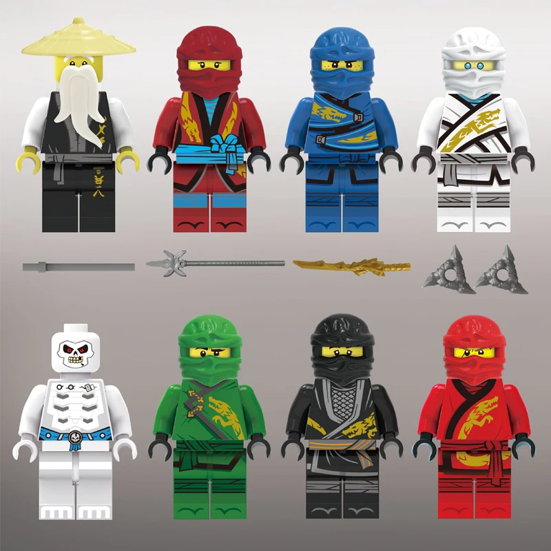 100 шт./лот Ninjago фигурки Marvel блоки образовательные строительные кирпичи игрушки набор для детей игрушки