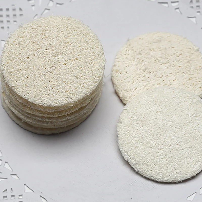 

50 5.5cm Round Loofah Loofah Loofah Makeup Remover Facial Skin Disc Pad Facial Cleansing Brush