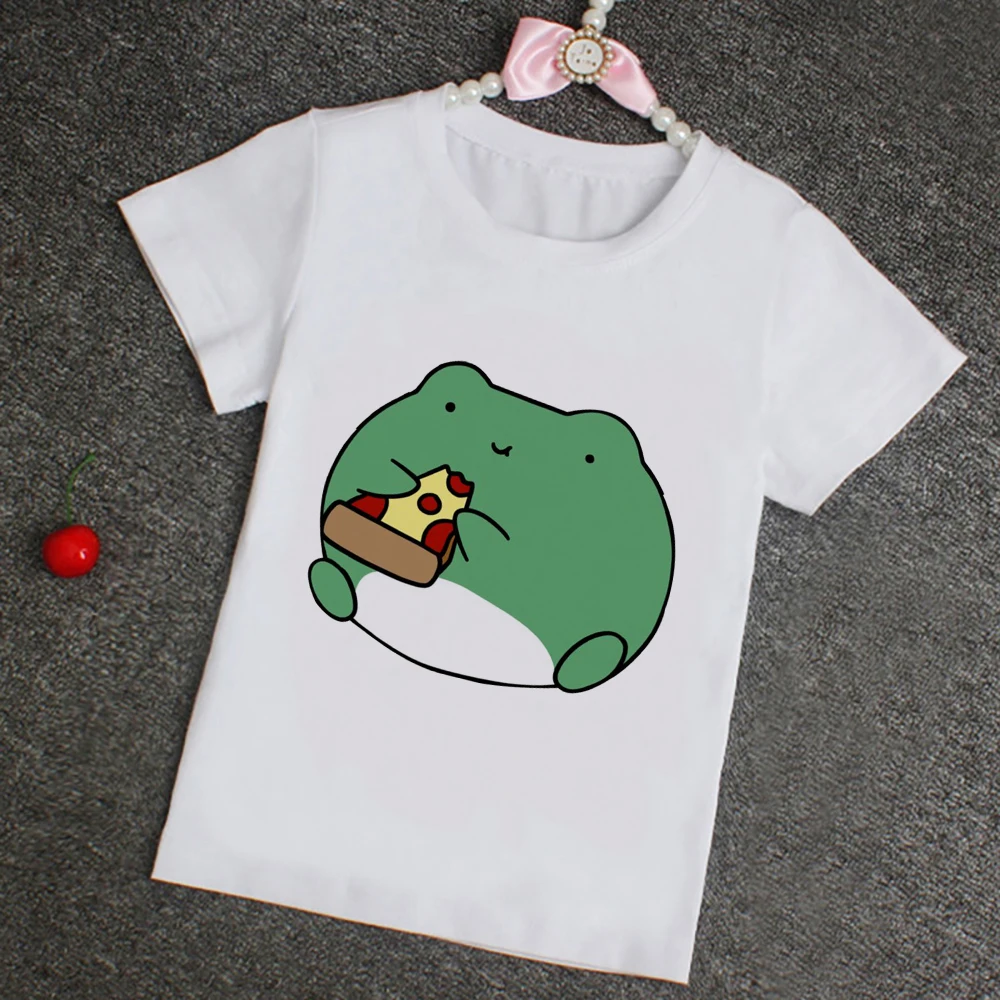 

Kids T-shirt Short Sleeve Cartoon Funny Frog Print Children's Clothing Korean Ulzzang Girls Tees Hipster Cheap Toddler Shirt