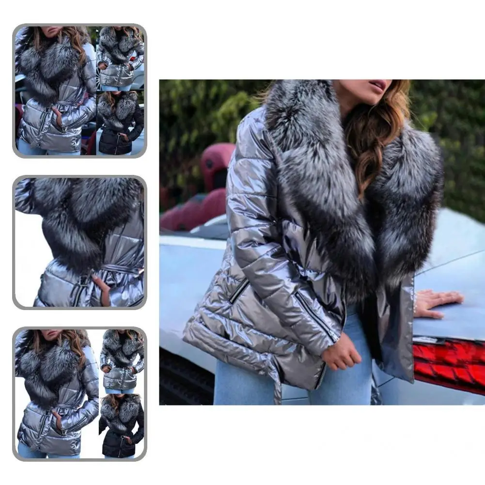 

Fashion Puffer Jacket Side Pockets Thickened Lady Casual Thermal Jacket Coat Cotton Coat Women Jacket