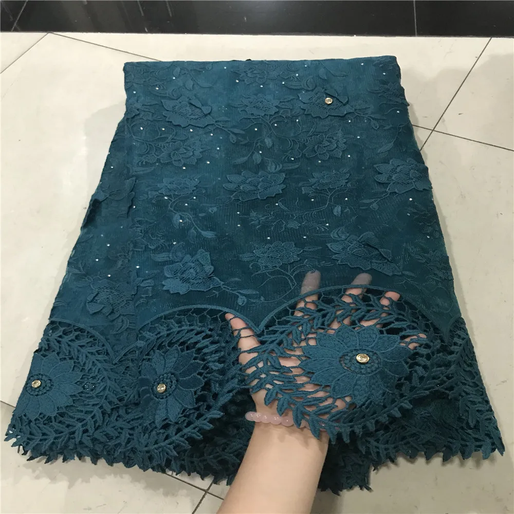Good quality big pary polyester tulle net flower lace embroidered fabric lilac color - Цвет: 4