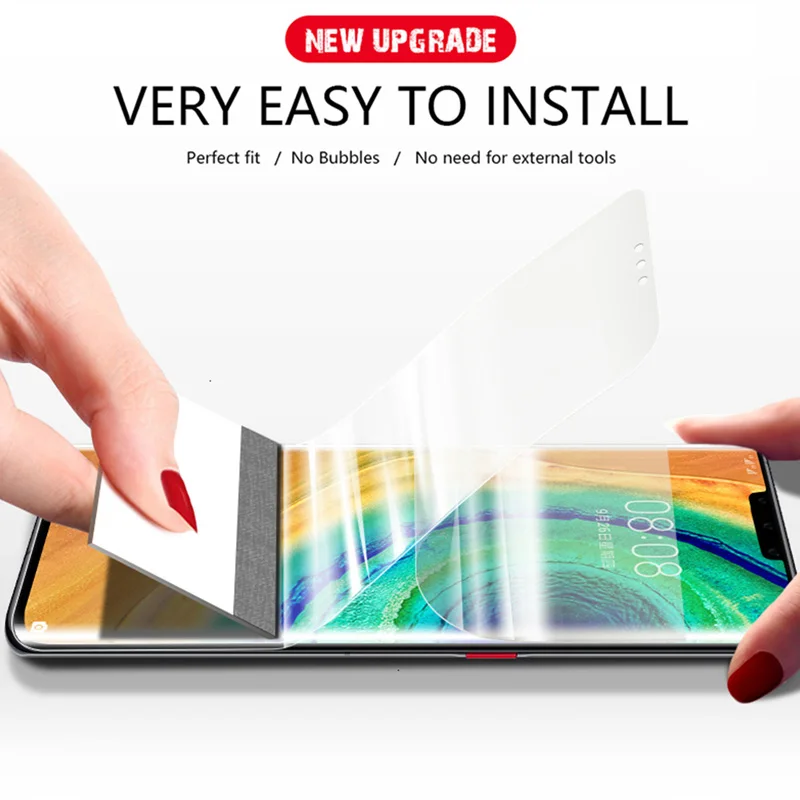 100D Curved Edge Full Cover Film For Huawei Mate 20 10 30 Lite Pro P Smart Nova 3i Screen Protector Hydrogel Film Not Glass