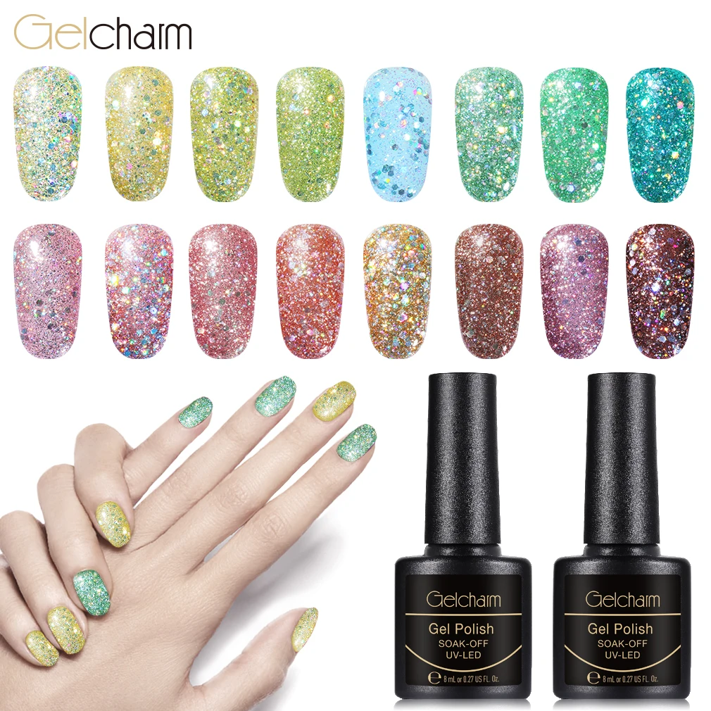 Gelcharm 8 мл блеск цвета серии Гель лак для ногтей УФ светодиодный отмачиваемый