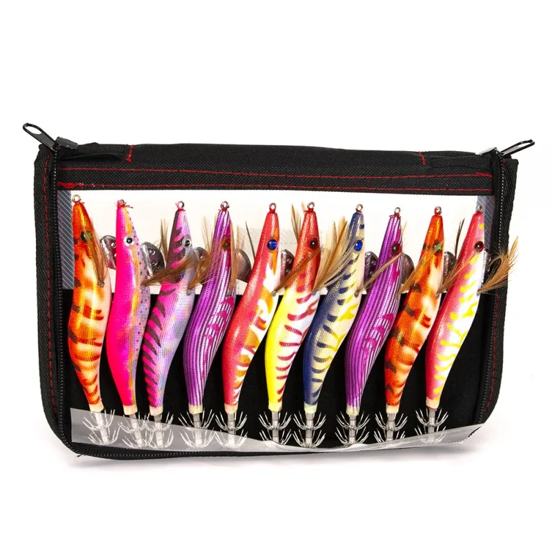 

Fishing Lures 10pcs Spinner Lures Baits With Tackle Box, Shrimp Squid Tail Fishing Lures Kit Bionic Bait Luminous Bait Set