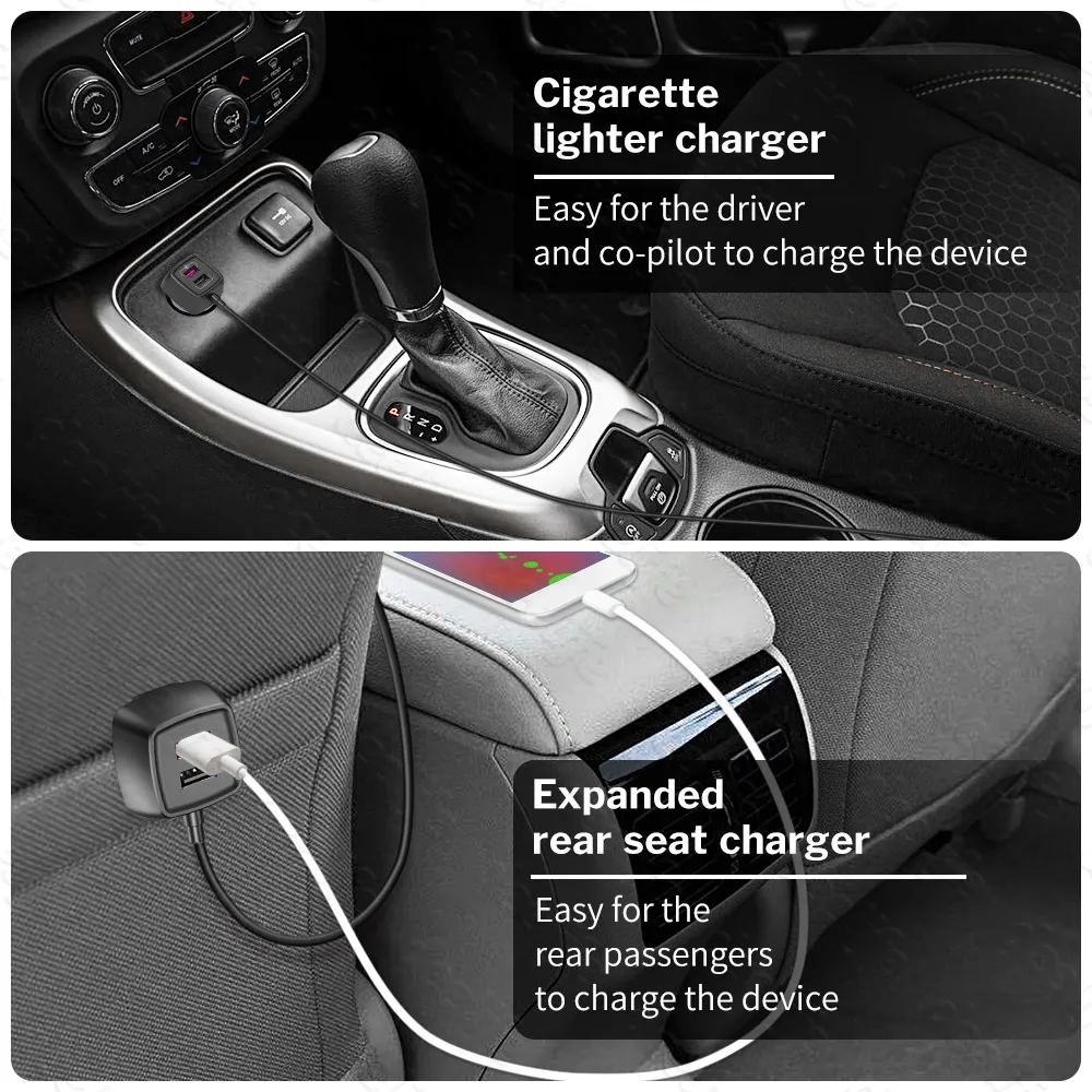 deelife car charger rear seat with 4 usb ports mobile phone adapter qc 3 0 socket auto splitter for front back passenger free global shipping