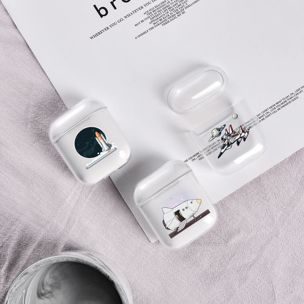 Прозрачный милый мультяшный чехол для AirPods накладка Apple зарядки кожаные