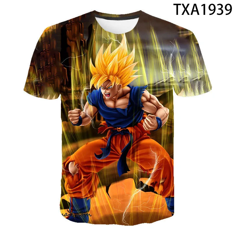 

New Summer Short Sleeve Anime Dragon Print 3D T-Shirt Men Women Children Summer DBZ Cool Streetwear Cool Boy Girl Kids Tops