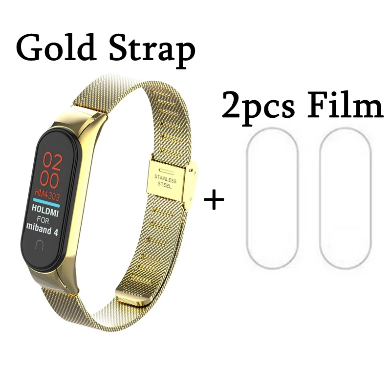 Buckle Metal 01 OLLIVAN mi Band 4 металлический ремешок с пряжкой для Xiaomi mi Band 4 3 браслет mi band 4 Band 4 аксессуары Магнитный браслет с пленкой - Цвет: Buckle Metal 01