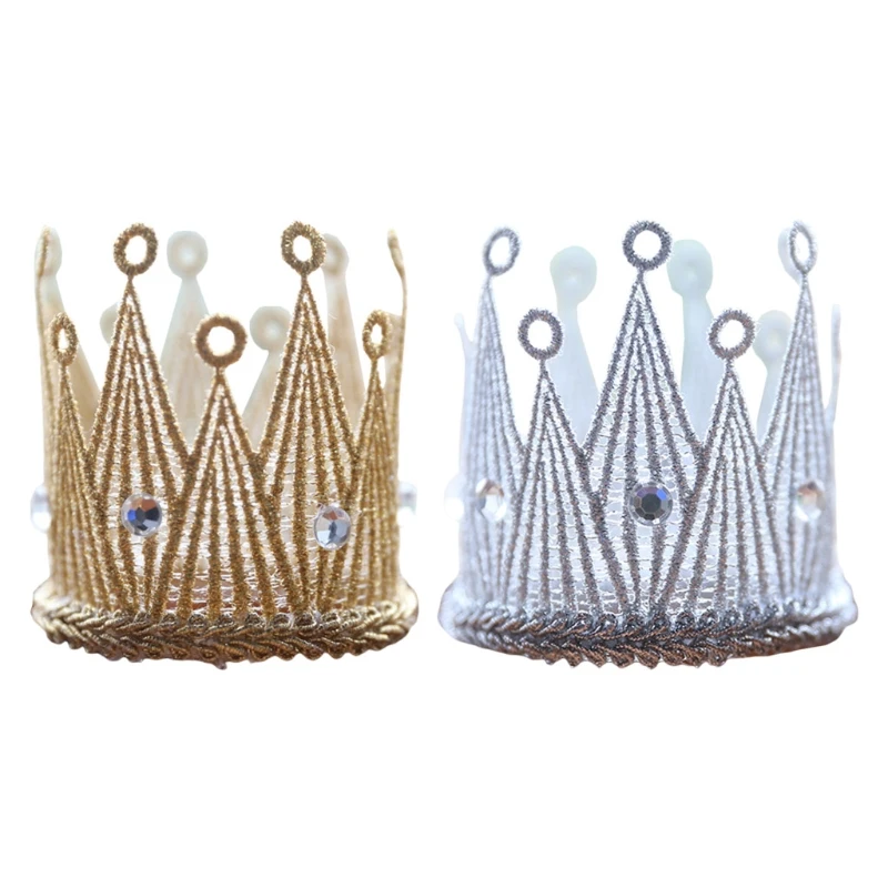 

New Infant Newborn Princess Mini Glitter Lace Crown Headband Baby Hair Accessories