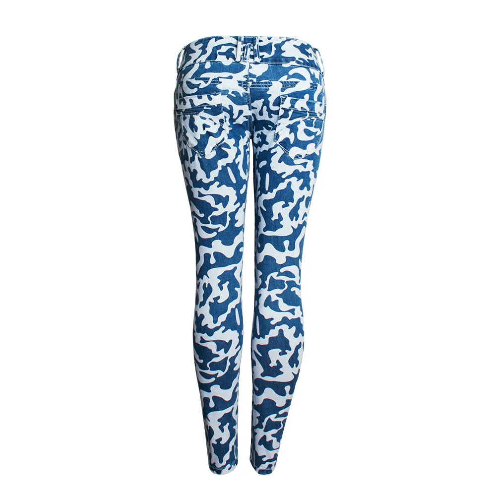 

2020, Spring Summer Autumn New Women'S Denim Trousers Slim Camouflage