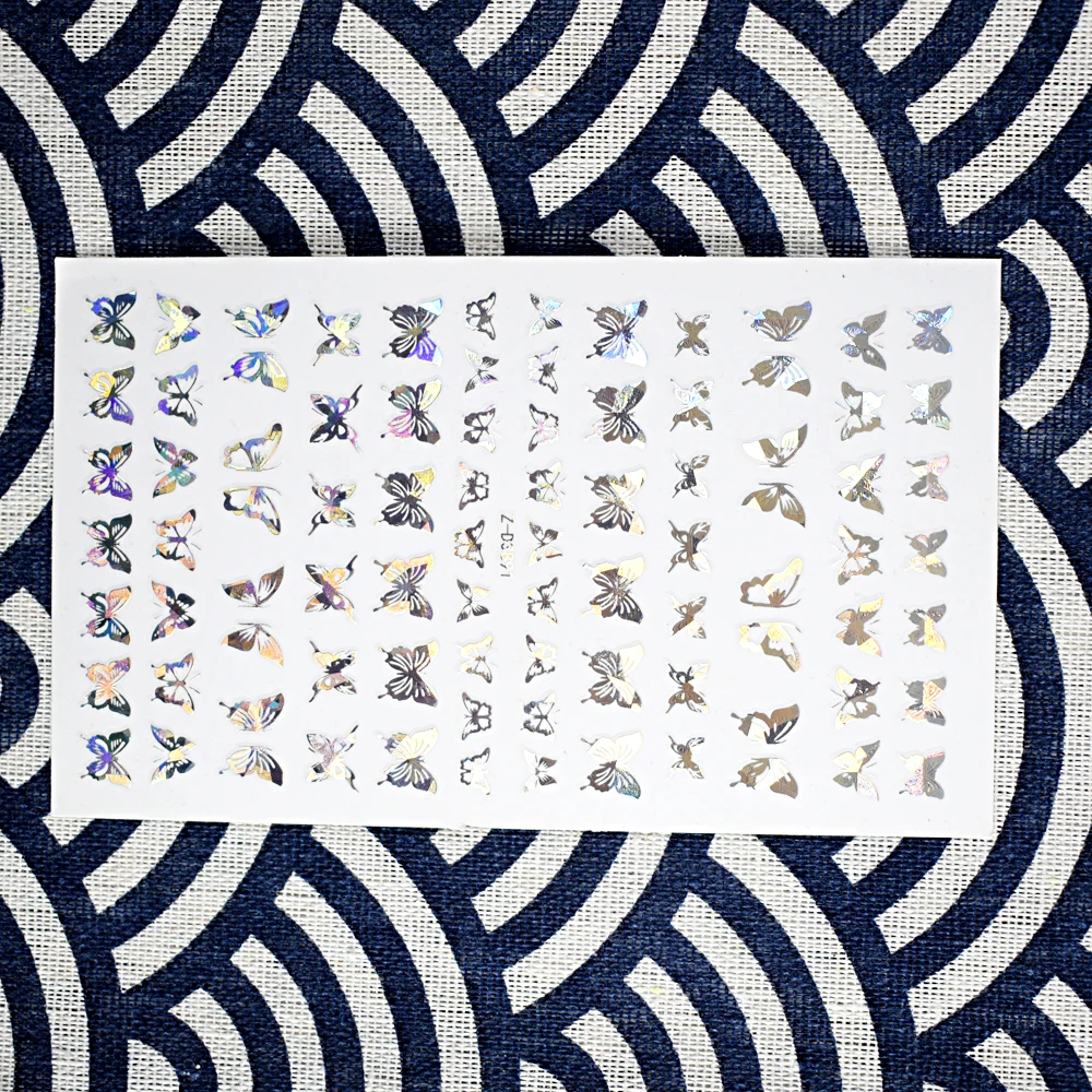 

10PCS 3D Golden Butterfly Nail Art Sticker Laser Silver Self-adhesive Nail Slider Colorful Butterfly Nail Art Decoration Decal