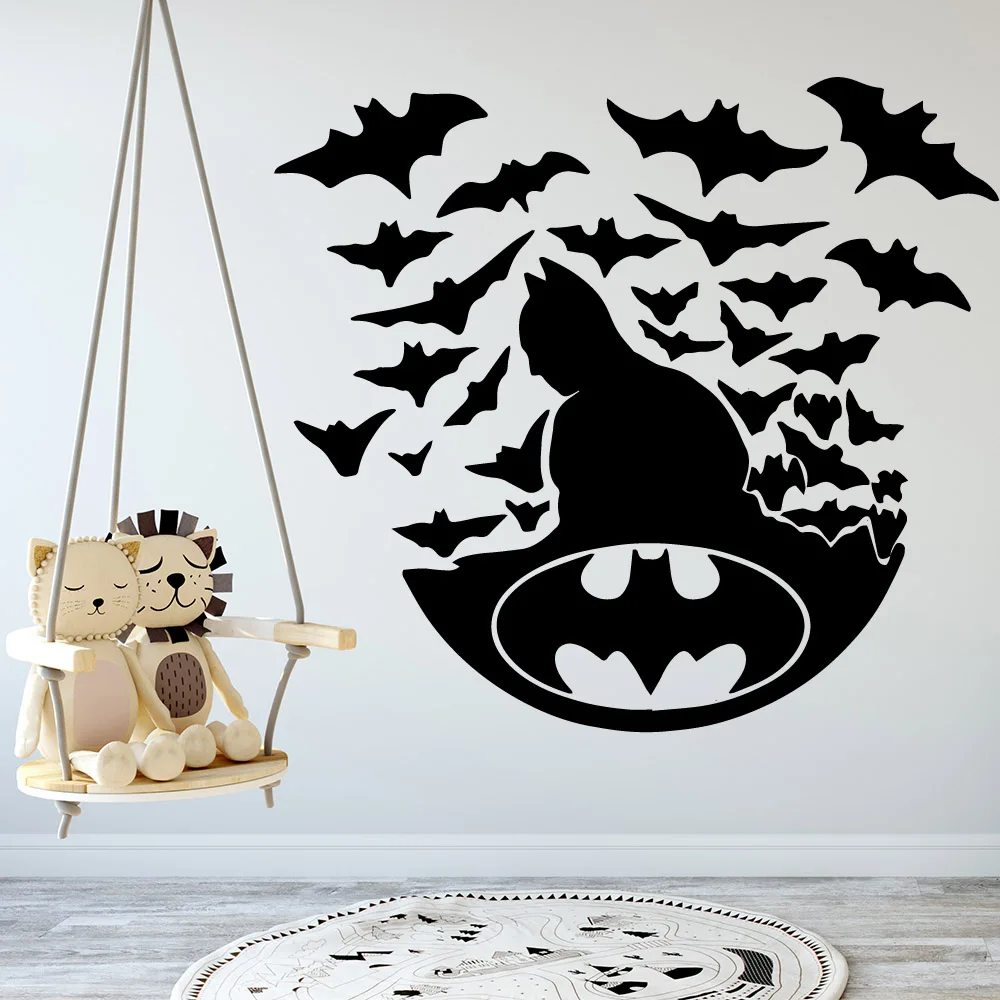 Классические виниловые наклейки с Бэтменом и супергероями настенные Стикеры для
