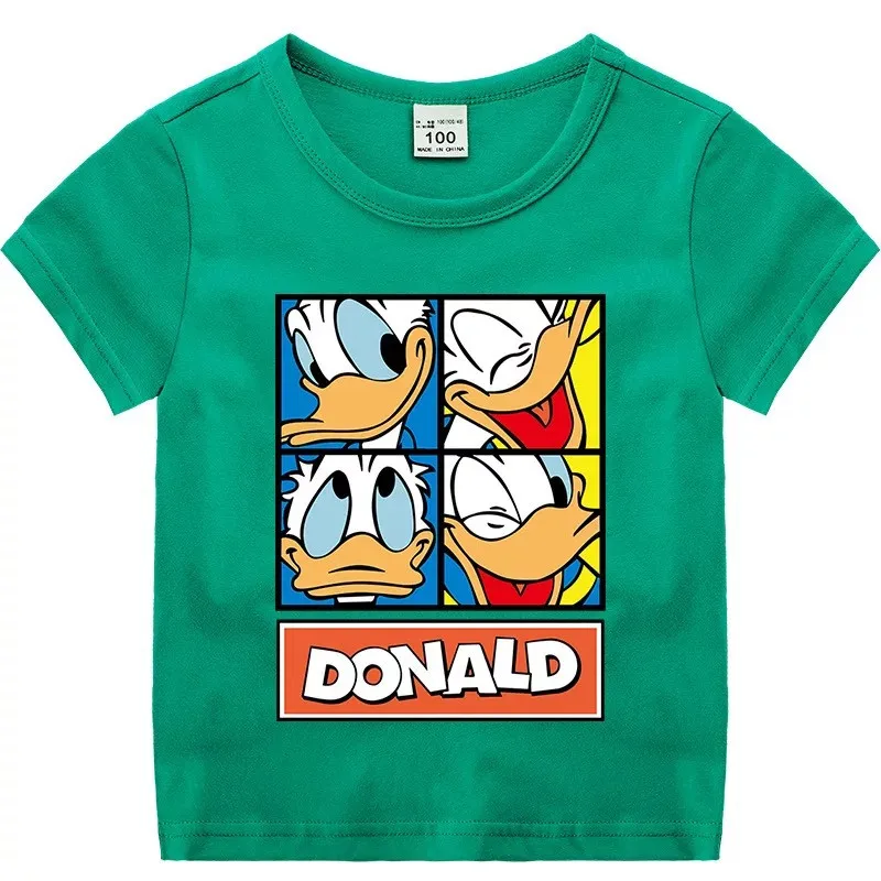 Дисней Дональд Дак для мальчиков и девочек футболка летняя детская одежда
