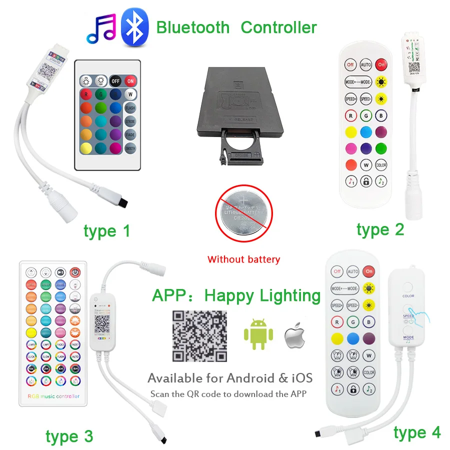 Bluetooth Music Led Controller 24 Keys LED IR 44 Keys Controler Dimmer LED Lights IR Remote DC12V For RGB Christmas LED Strip
