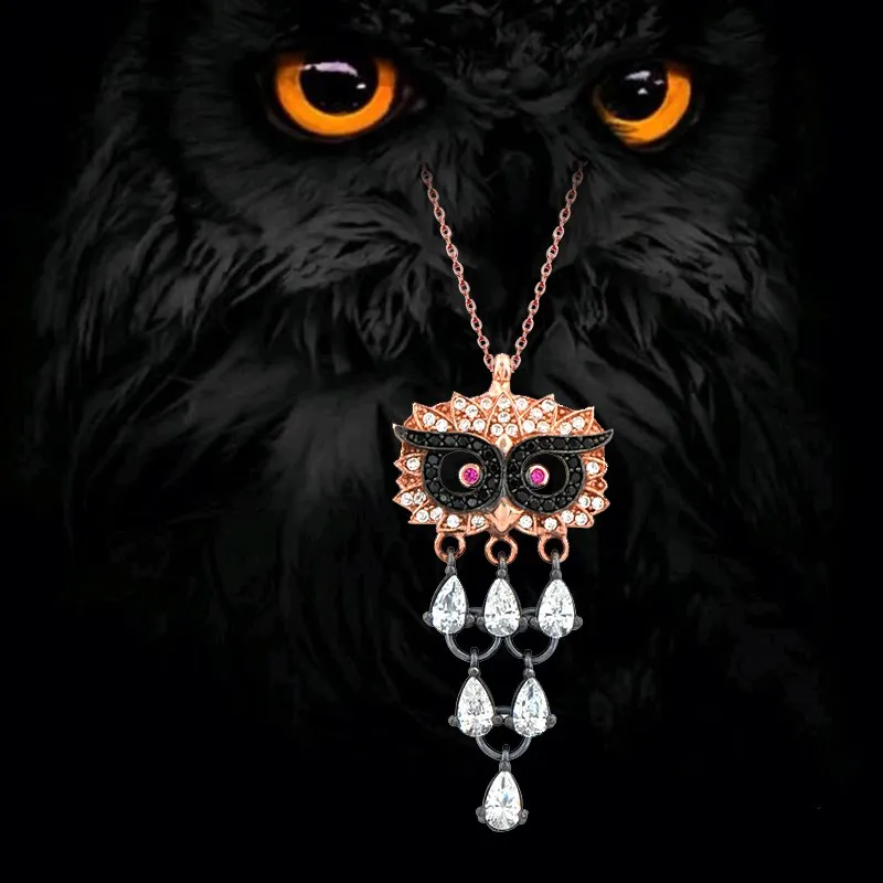 Night Owl Necklace 925 Silver Owl Necklace Animal Necklace Bird Necklace Owl Jewelry