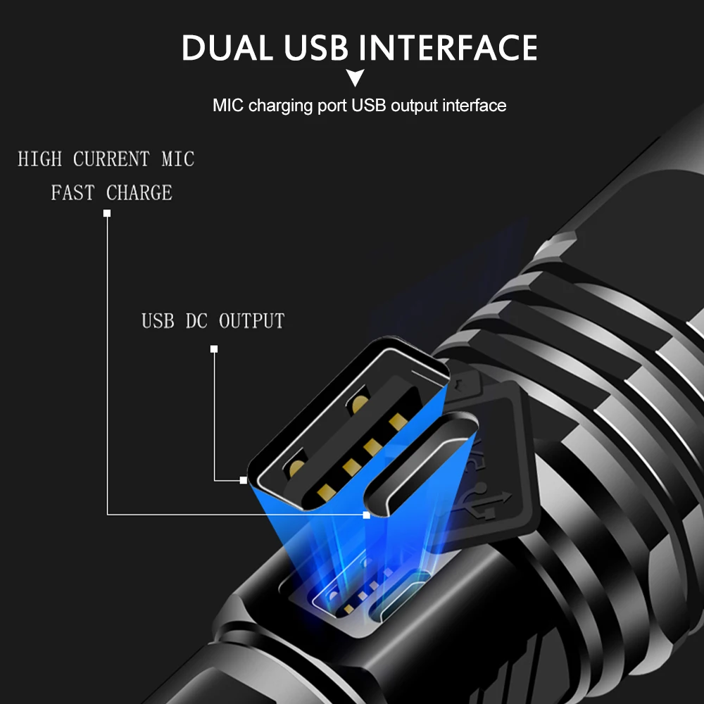 Comprar Potente Linterna Táctica XHP99, Luz LED Táctica De 9 Núcleos, Batería Externa De 1800LM, Carga USB, Zoom 26650, Iluminación Para Exteriores