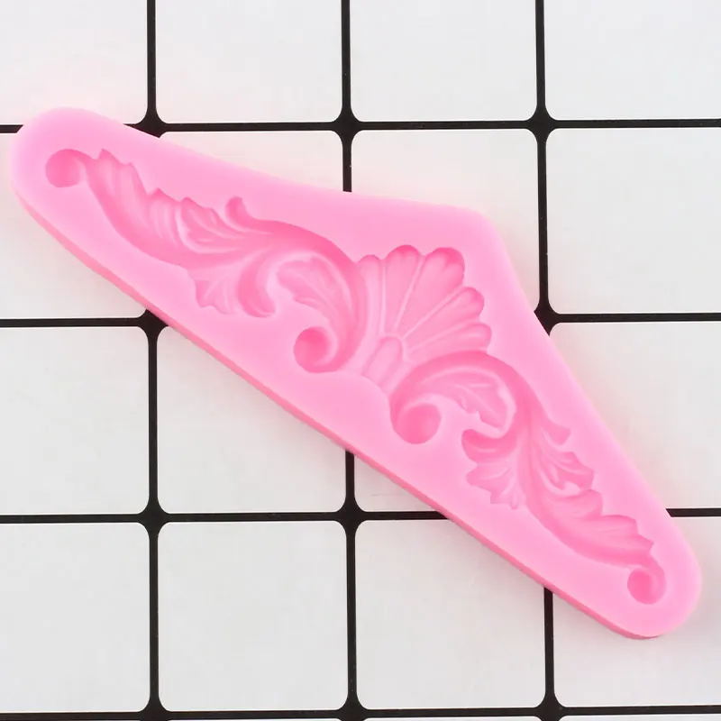 Барокко прокрутки рельефа силиконовые формы свадебный торт кайма для мастики