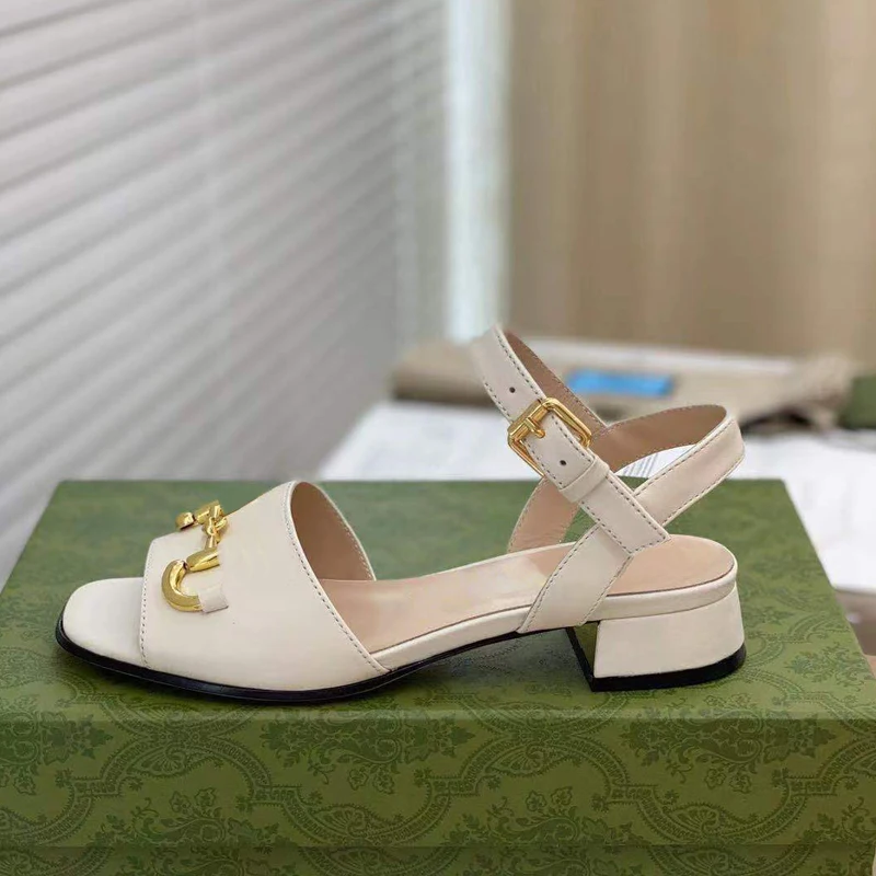 

Office Ladies Career Casual Party Women 2021 Spring and Autumn Sandals Shoes Woman Square High Heels Sexy Ankle Strap Sandal