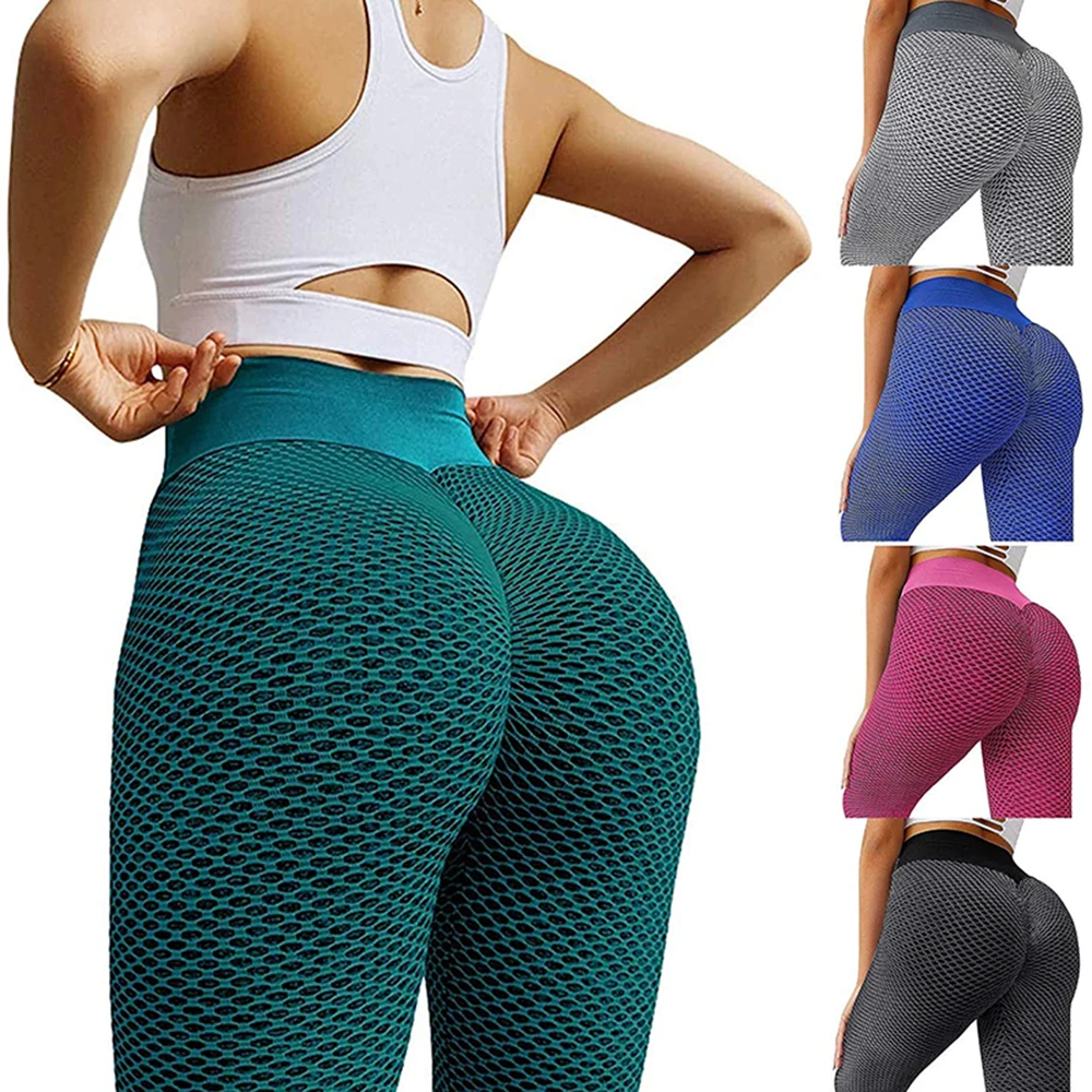 

KIWI RATA Women's Anti Cellulite Ruched Butt Lifting Leggings Booty Lifting High Waisted Yoga Pants Textured Workout Tights