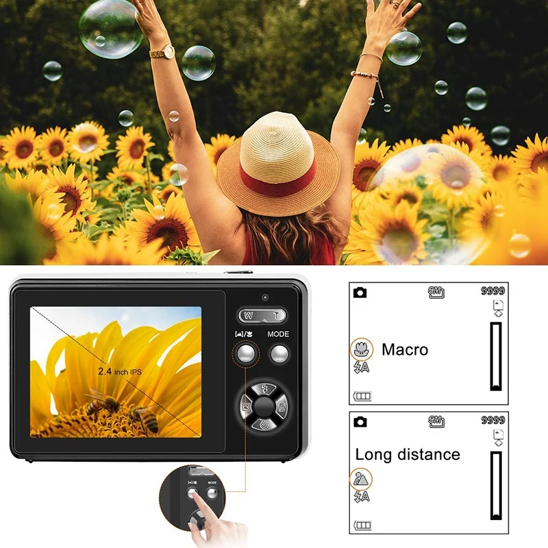 

24 Mega Pixels 2.4inch Lcd Rechargeable Hd Digital Camera Compact Pocket Cameras With 3X Zoom For Students/Adults