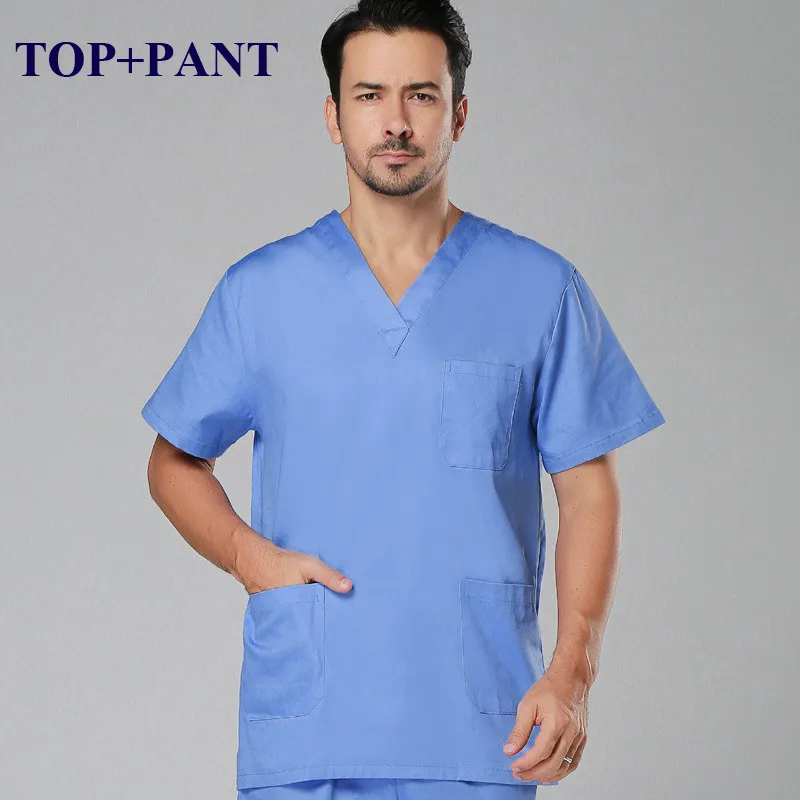 Ceil Blue Cotton 2 Распродажа униформа медсестры рабочая одежда для больниц доктор скраб набор для женщин и мужчин классический v-образный вырез дешевая медицинская Униформа Костюмы - Цвет: Ceil Blue Cotton 2