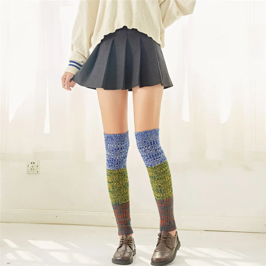 Женские гольфы выше колена длинные однотонные Гольфы теплые Нескользящие