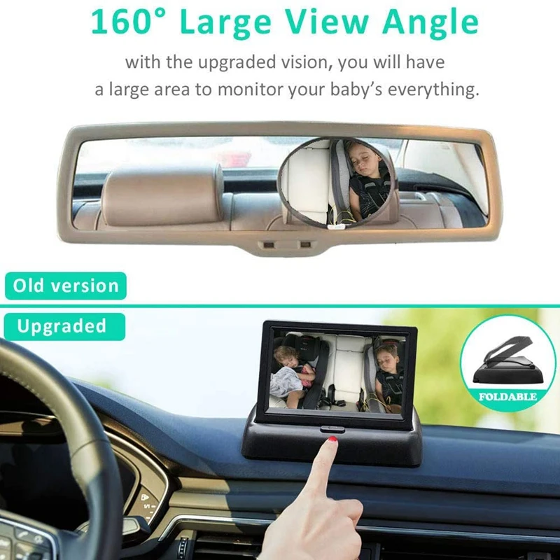 Baby Car Mirror 4.3Inch HD Night Vision Display Safety Seat Camera Monitored Rearview | Автомобили и мотоциклы