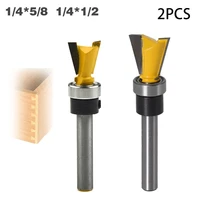 12pcs woodworking router bit carbide dovetail milling cutter 14 inch shank 14 degree woodworking engraving router bit
