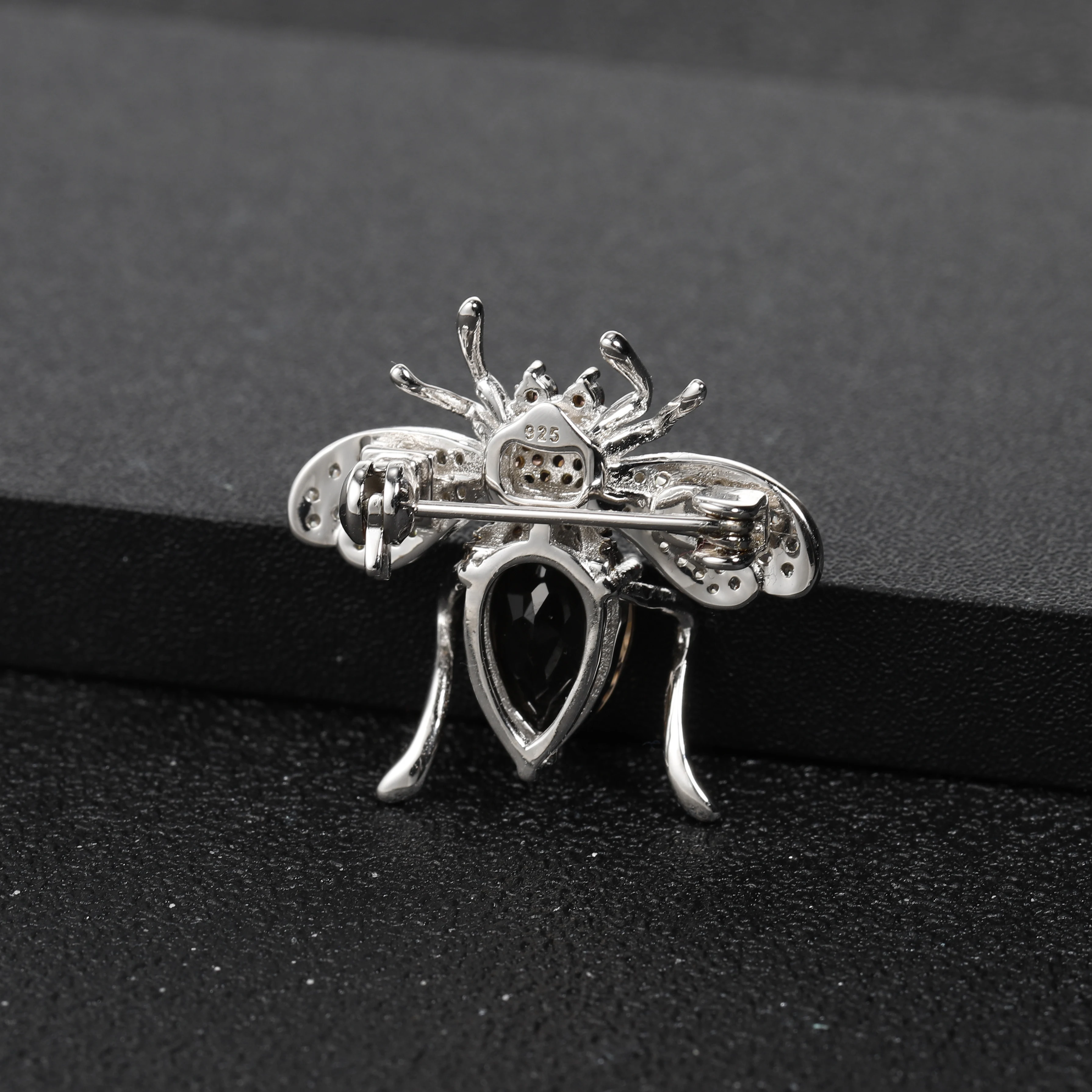 GEM'S BALLET 925 Sterling Sliver Cute Bee Brooches 3.1Ct Natural Red Garnet Gemstone Pin Brooch Jewelry For Women | Украшения и