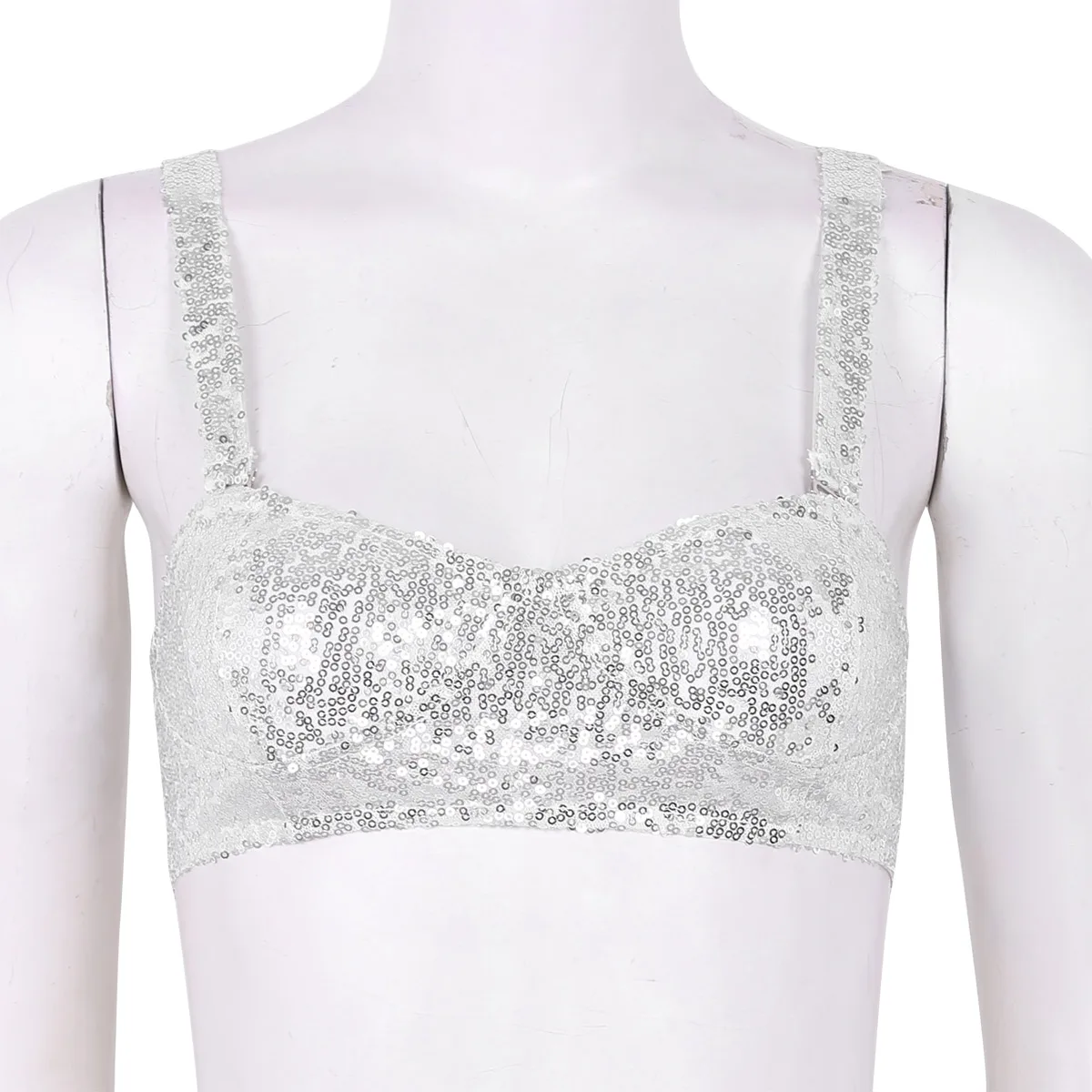 ChicTry Блестящий бюстгальтер на широких лямках с блестками для ночного клуба