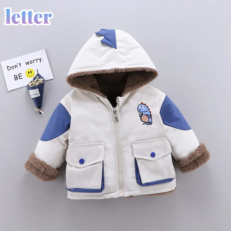 

Пуховик для маленьких мальчиков, зимняя хлопковая Толстая бархатная верхняя одежда для младенцев, толстовки для малышей, теплые куртки с му...