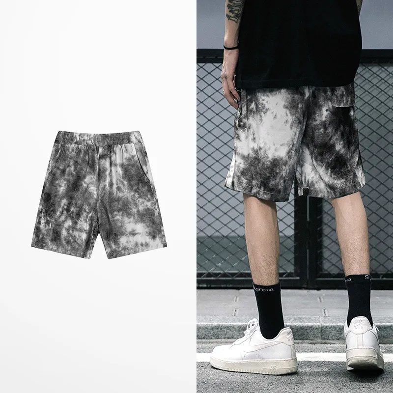 Шорты мужские в японском стиле ретро повседневная одежда акварельные спортивные