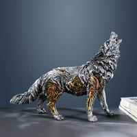 mechanical wolf statue steampunk decor crafted animal figurine home d%c3%a9cor sculpture decoration gifts office table decoration