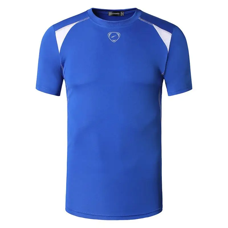 

Jeansian Мужская Спортивная футболка Топы Для Бега Спортзала фитнеса тренировки футбола короткий рукав сухой посадки LSL1058 синий