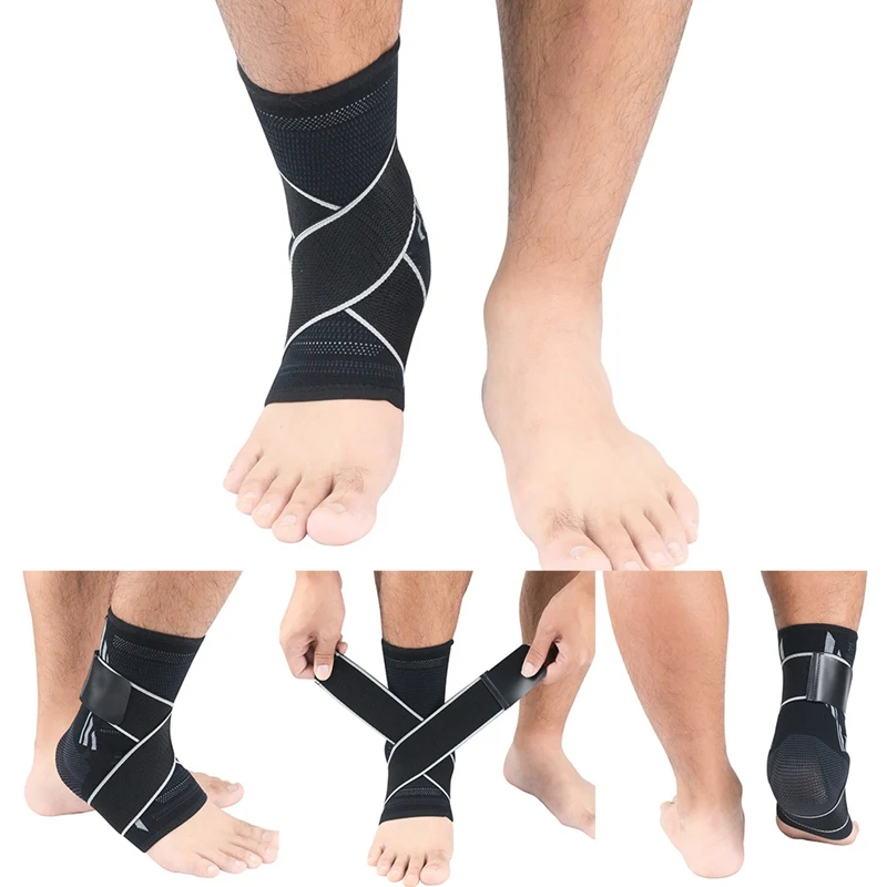 

1pcs Sports Gym Badminton Ankle Brace Protector Elastic Strap Belt 3D Pressurized Ankle Support Basketball Volleyball