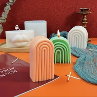 creative arch shape candle silicone mold 3d aromatherapy handmade ice hockey mould forms plaster home decoration