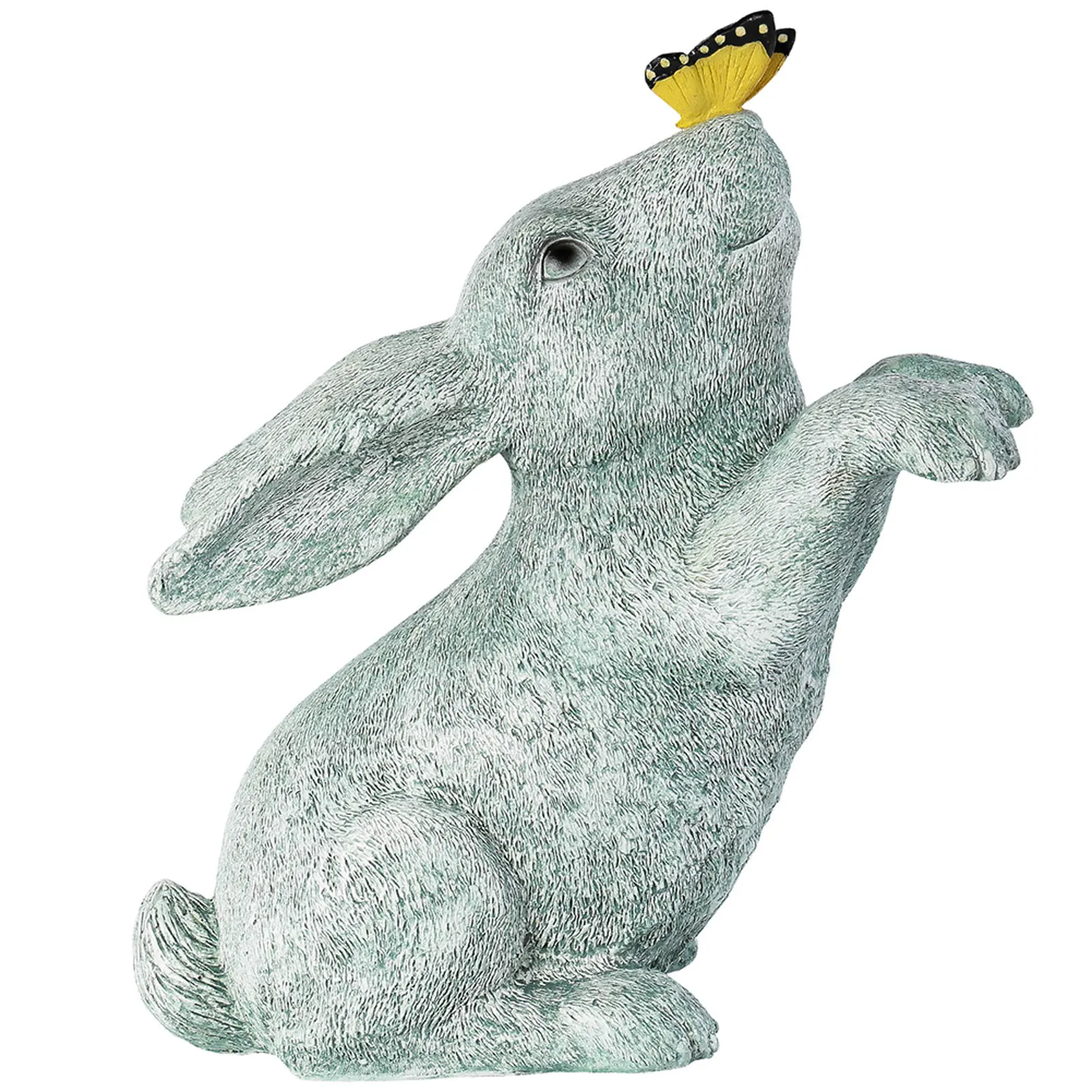 

Милый детский Кролик для спальни, полимерные Мультяшные фигурки, уличная статуэтка, искусство с бабочкой, патио, сад, дом