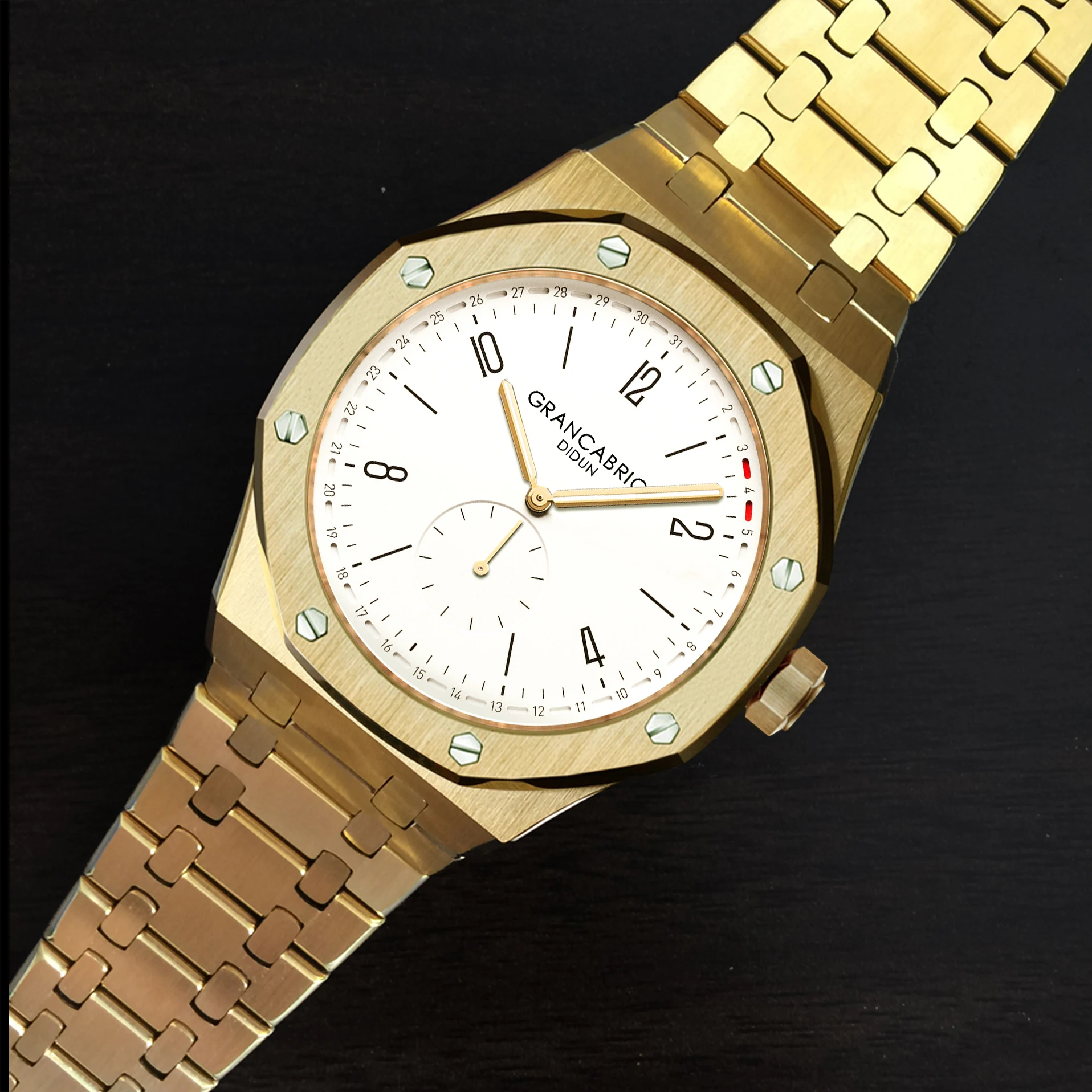 Наручные часы didun мужские роскошные Стальные кварцевые деловые с хронографом