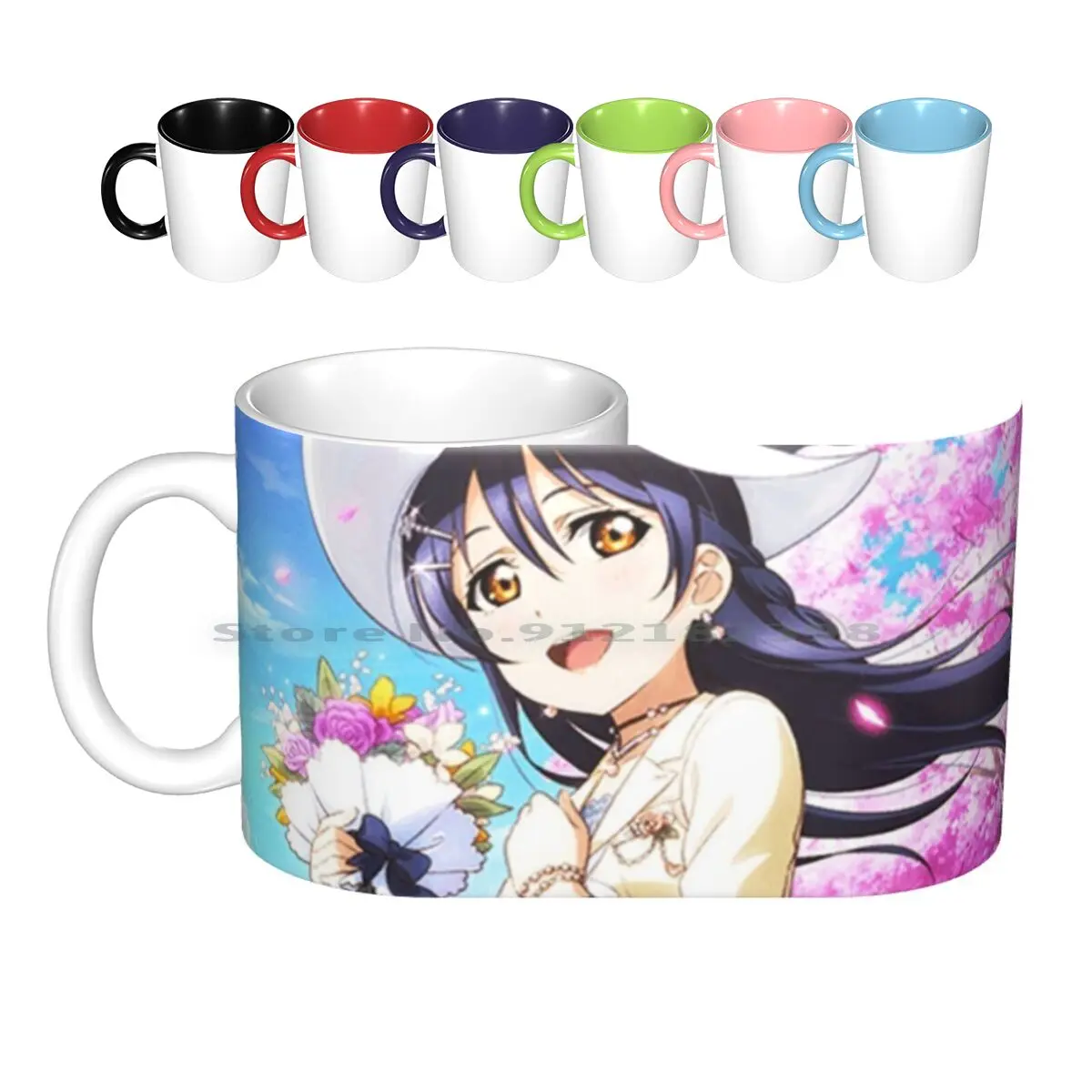 

Flower Bouquet Umi Sonoda Ceramic Mugs Coffee Cups Milk Tea Mug Muse Umi Sonoda Flower Bouquet Spring Kawaii Popular Anime Love