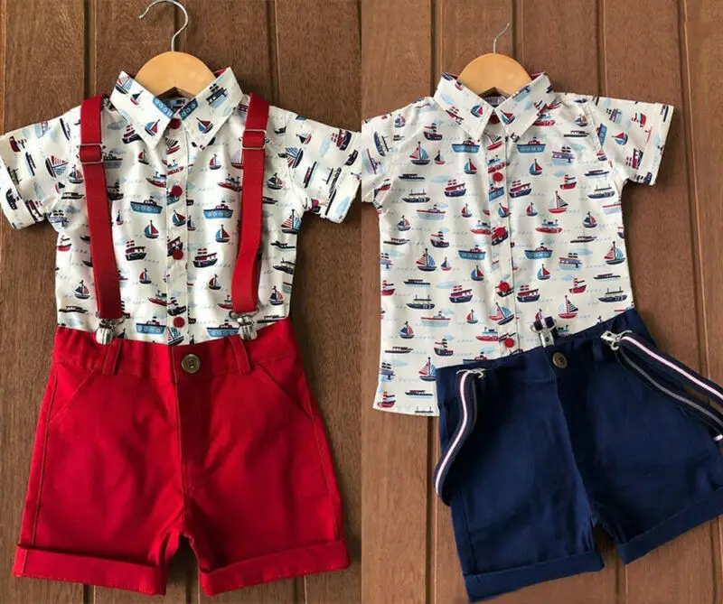 Toddler Newborn Kids Baby Boys Clothes T-shirt Tops Short Pants Outfits Sets |