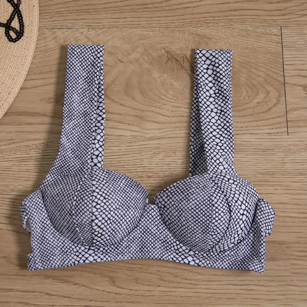 Бикини со змеиным принтом пуш-ап женский купальный костюм Мягкий купальник