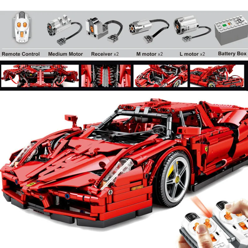 RC technic Супер гоночный Ferrari Enzo 1:10 спортивный автомобиль 2615 шт модель строительные