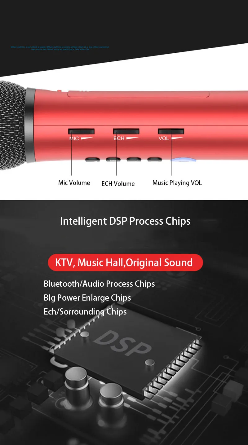 L-698 Профессиональный 15 Вт Портативный USB беспроводной Bluetooth караоке микрофон динамик домашний KTV для воспроизведения музыки и пения динамик