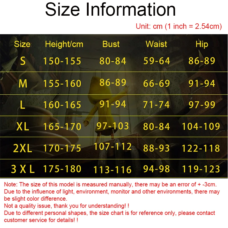 Игровые костюмы дождевик для косплея Маленький ночной кошмар шесть желтые